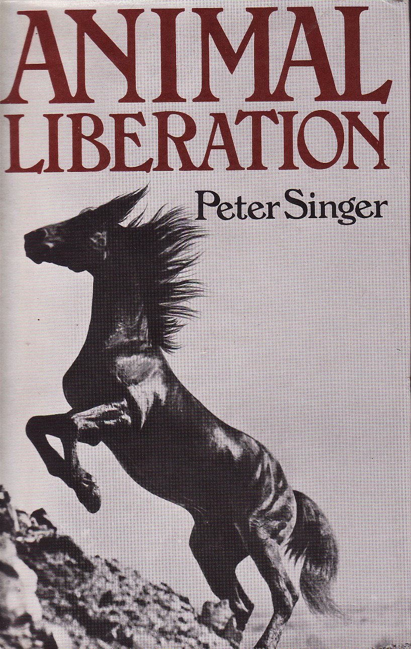 book cover "Animal Liberation" it shows a horse